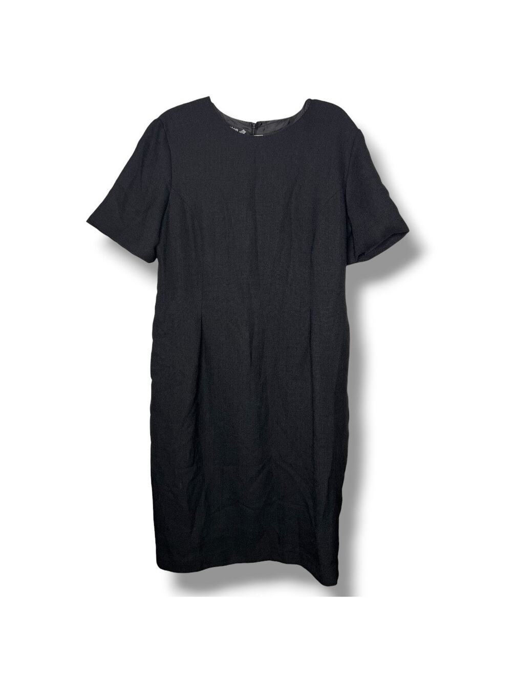 Vintage Hampton Dress Co. Black Short Sleeve Midi Dress 16